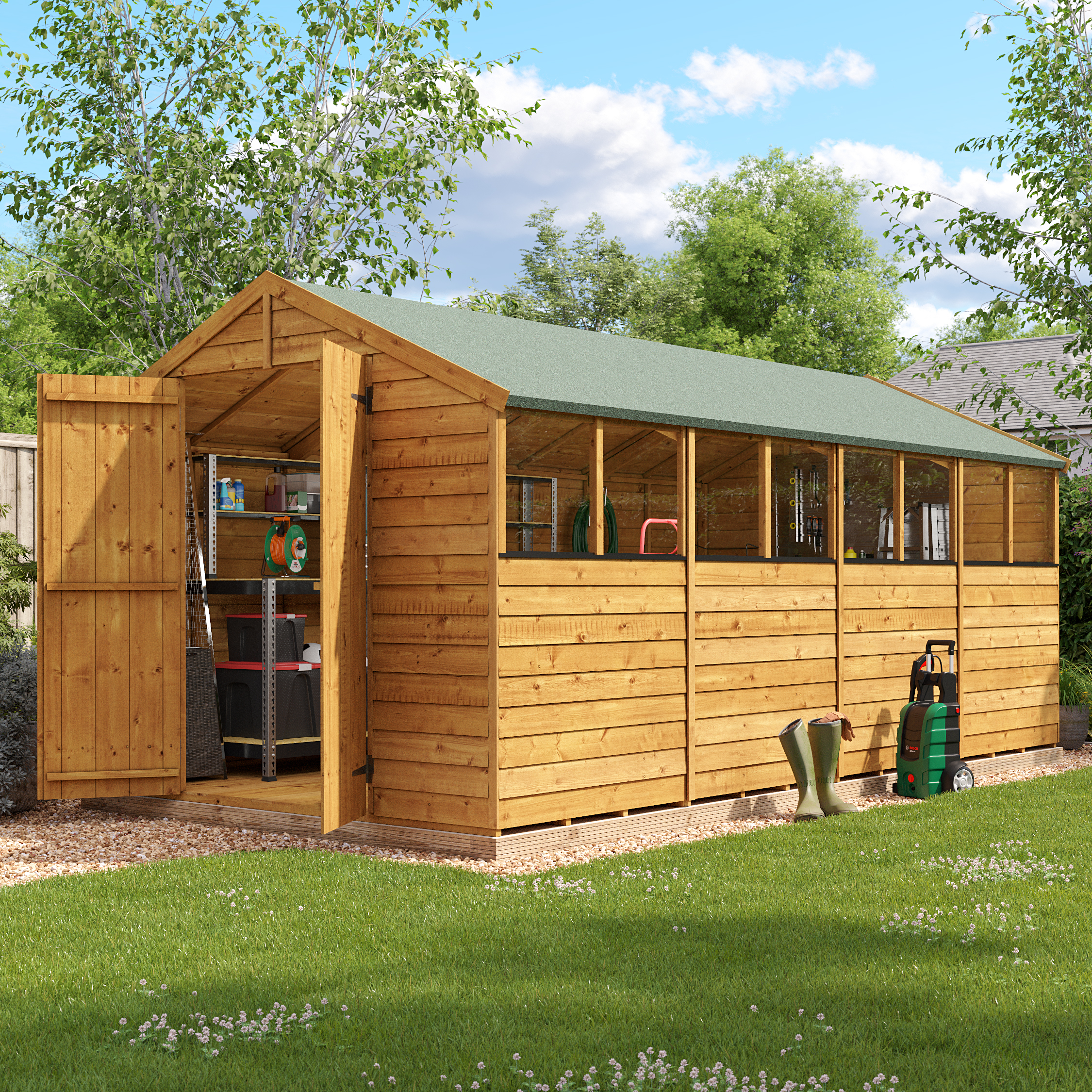 Click to view product details and reviews for 16 X 8 Shed Billyoh Keeper Overlap Apex Wooden Shed Windowed 16x8 Garden Shed.